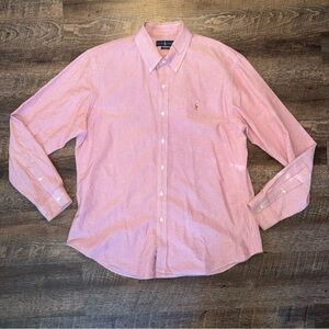 Ralph Lauren Custom Fit Red Button Down Long Sleeve Men’s Size XL